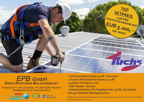 Photovoltaikpaket zum AKTIONSPREIS nur bis zum 30. Juni 2020!